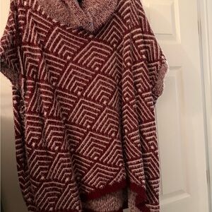 Grace & Lace Burgundy and White Geometric Sweater